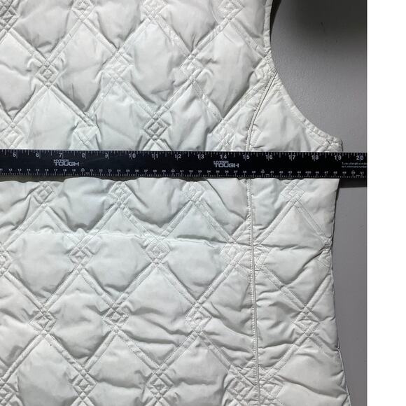 Eddie Bauer Cream Quilted Goose Down Vest Women’s Small — Outdoor, Cozy, Classic - Picture 4 of 5